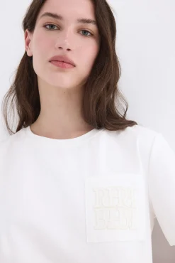 Camiseta manga corta bolsillo logo bordado