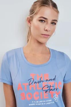 Camiseta manga corta estampado azul