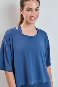 Camiseta manga corta extra suave azul