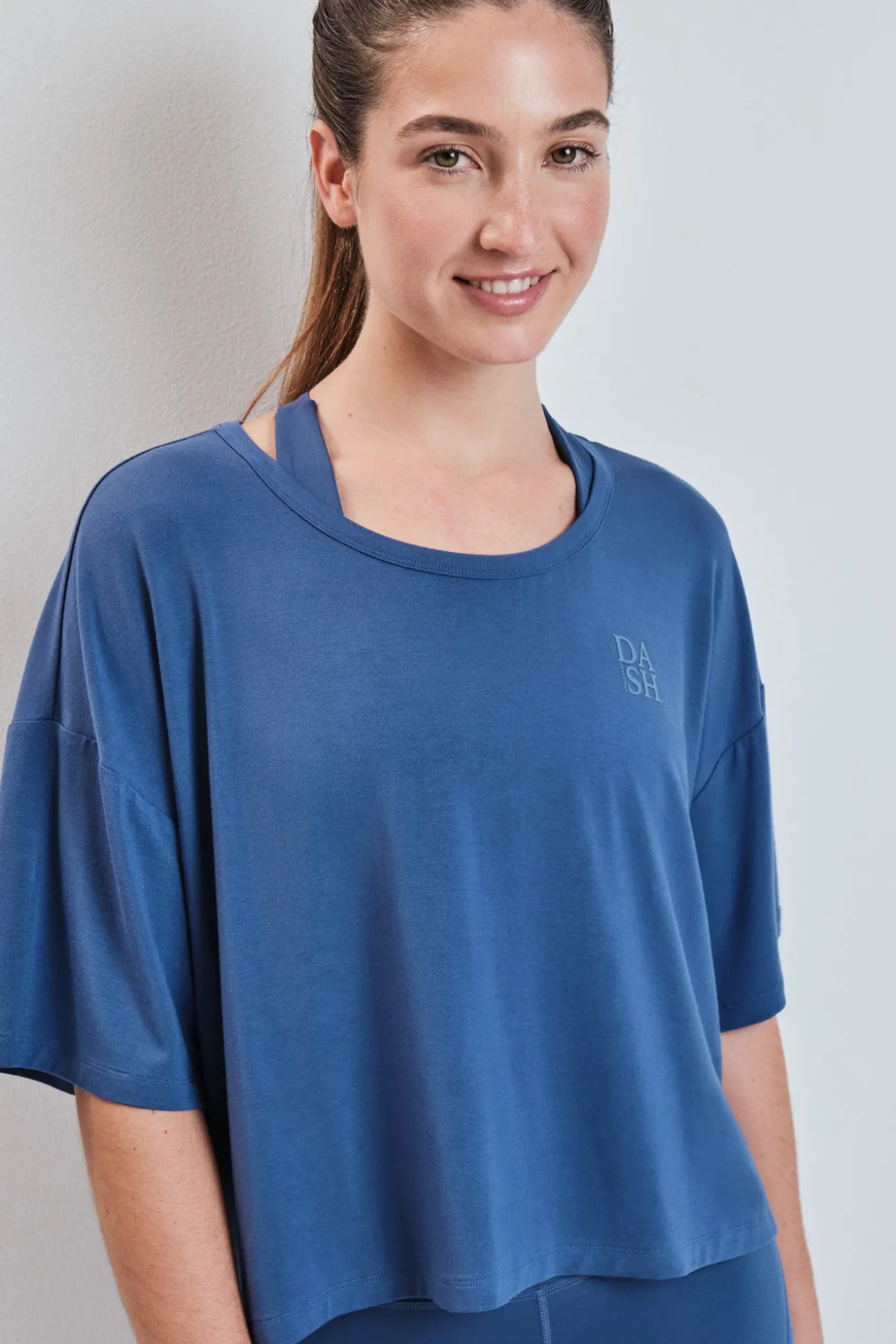 Camiseta manga corta extra suave azul