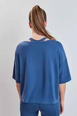 Camiseta manga corta extra suave azul