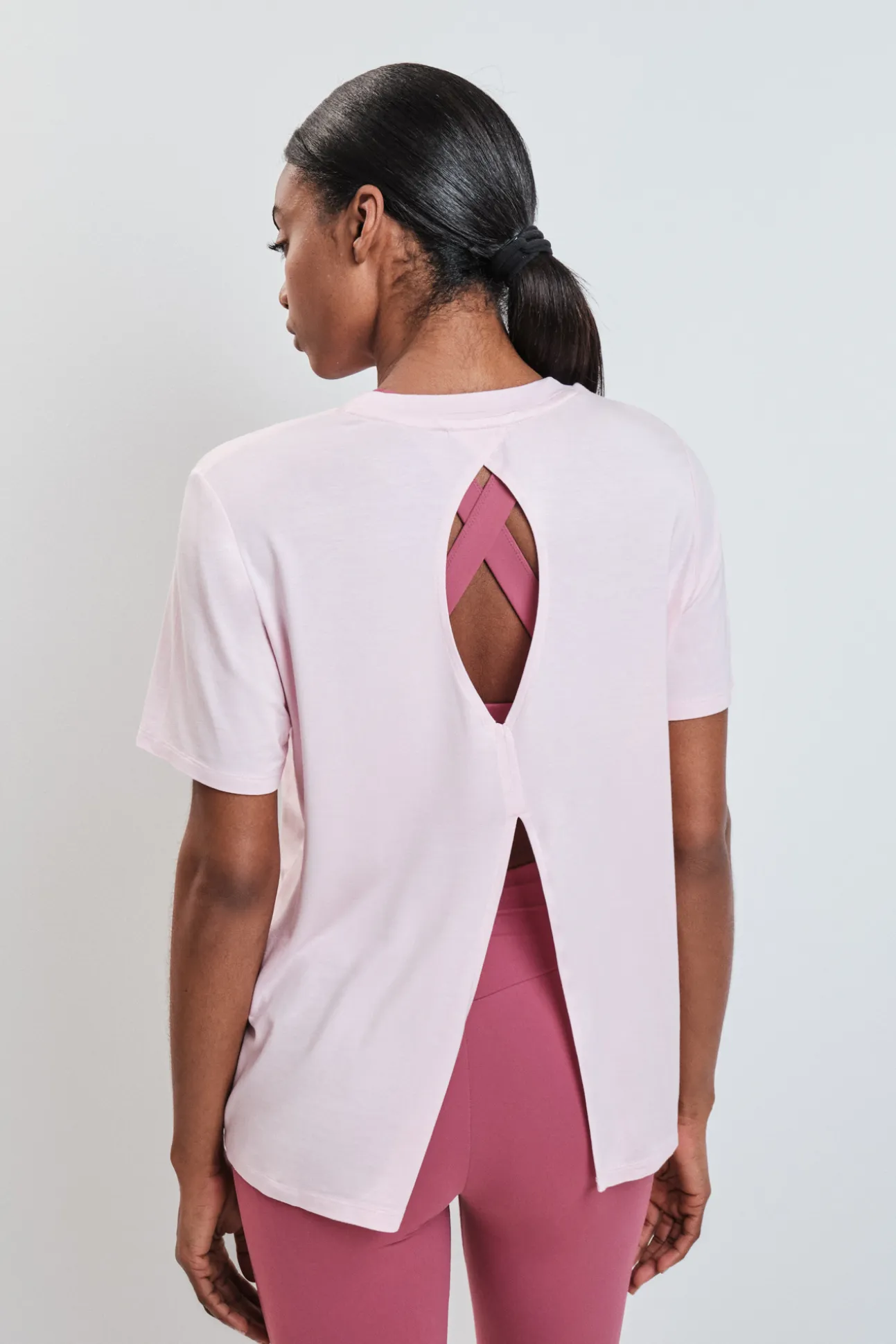 Camiseta manga corta modal rosa