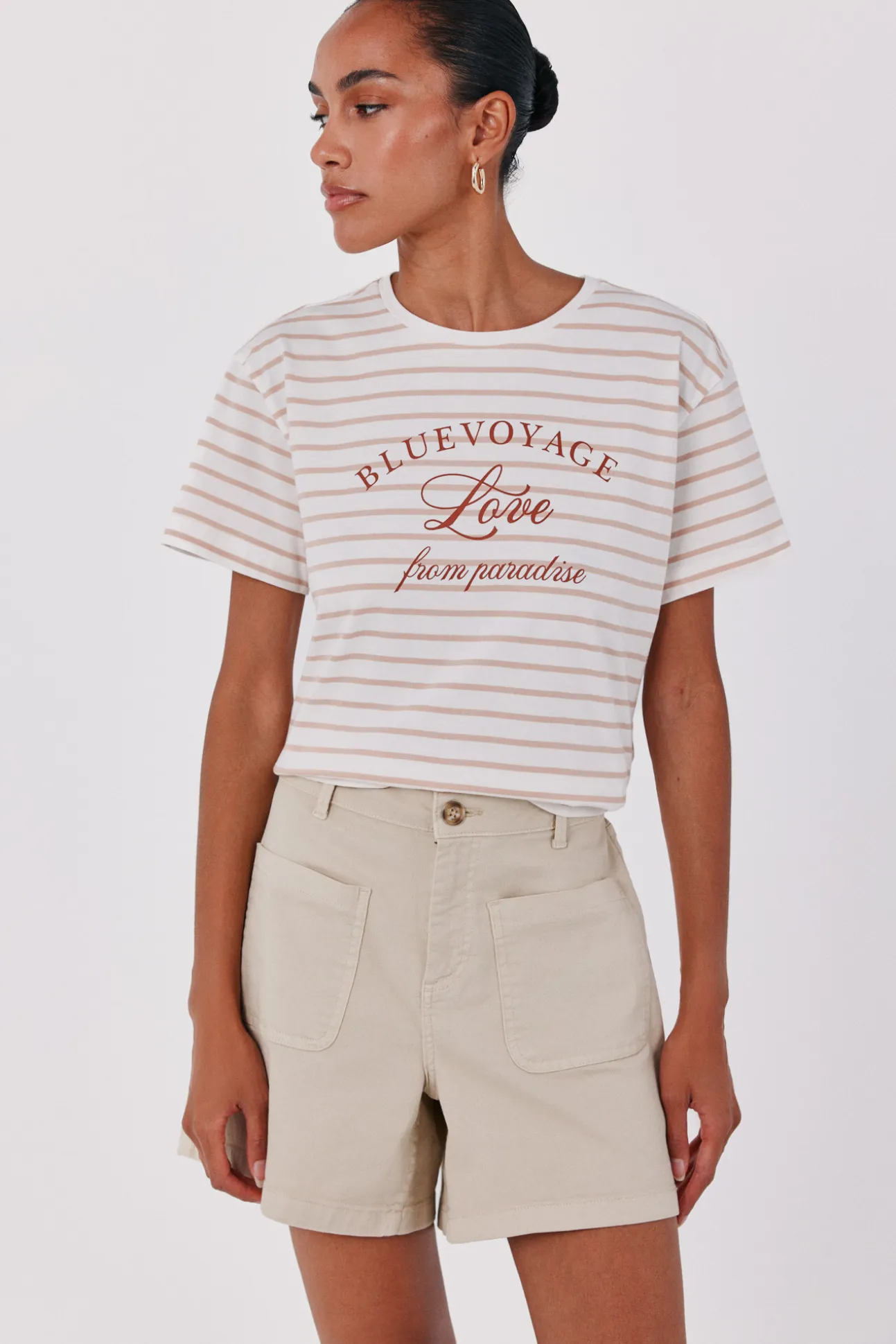 Camiseta raya estampada