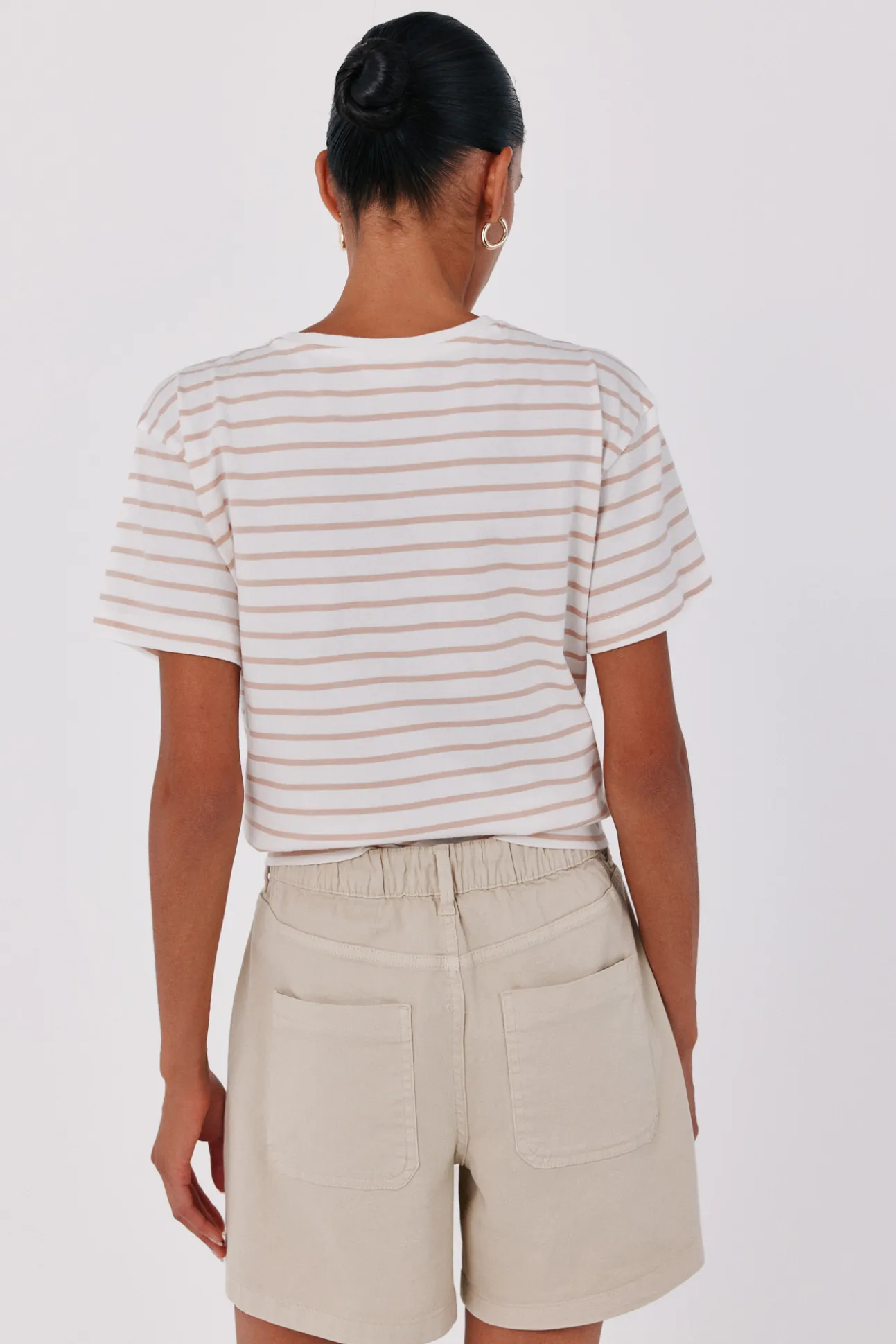 Camiseta raya estampada