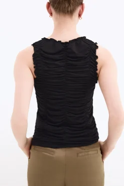 Camiseta sin manga drapeada