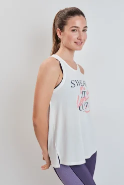 Camiseta sin mangas algodón blanco