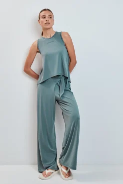 Camiseta sin mangas tacto suave verde