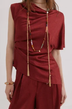 Carolyn. Blusa fluída satinada