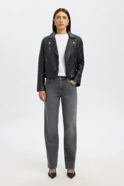 Cazadora Biker Cropped 100% piel.