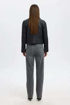 Cazadora Biker Cropped 100% piel.