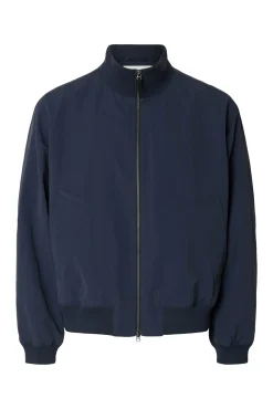 Cazadora bomber de hombre lisa con cremallera