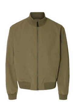 Cazadora bomber de hombre lisa con cremallera