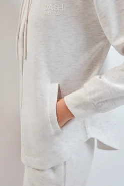 Chaqueta capucha viscosa suave gris