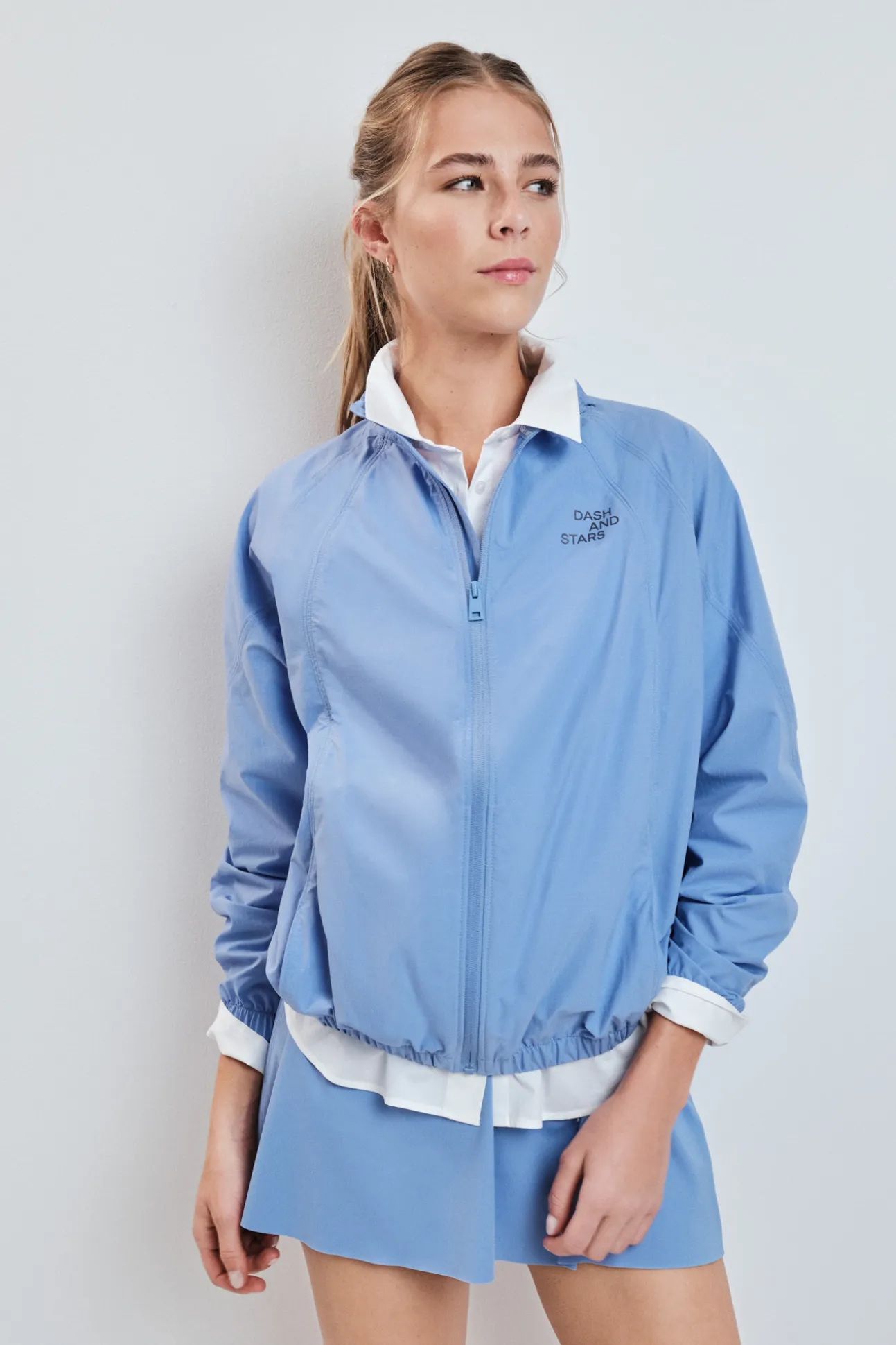 Chaqueta cortavientos bomber azul