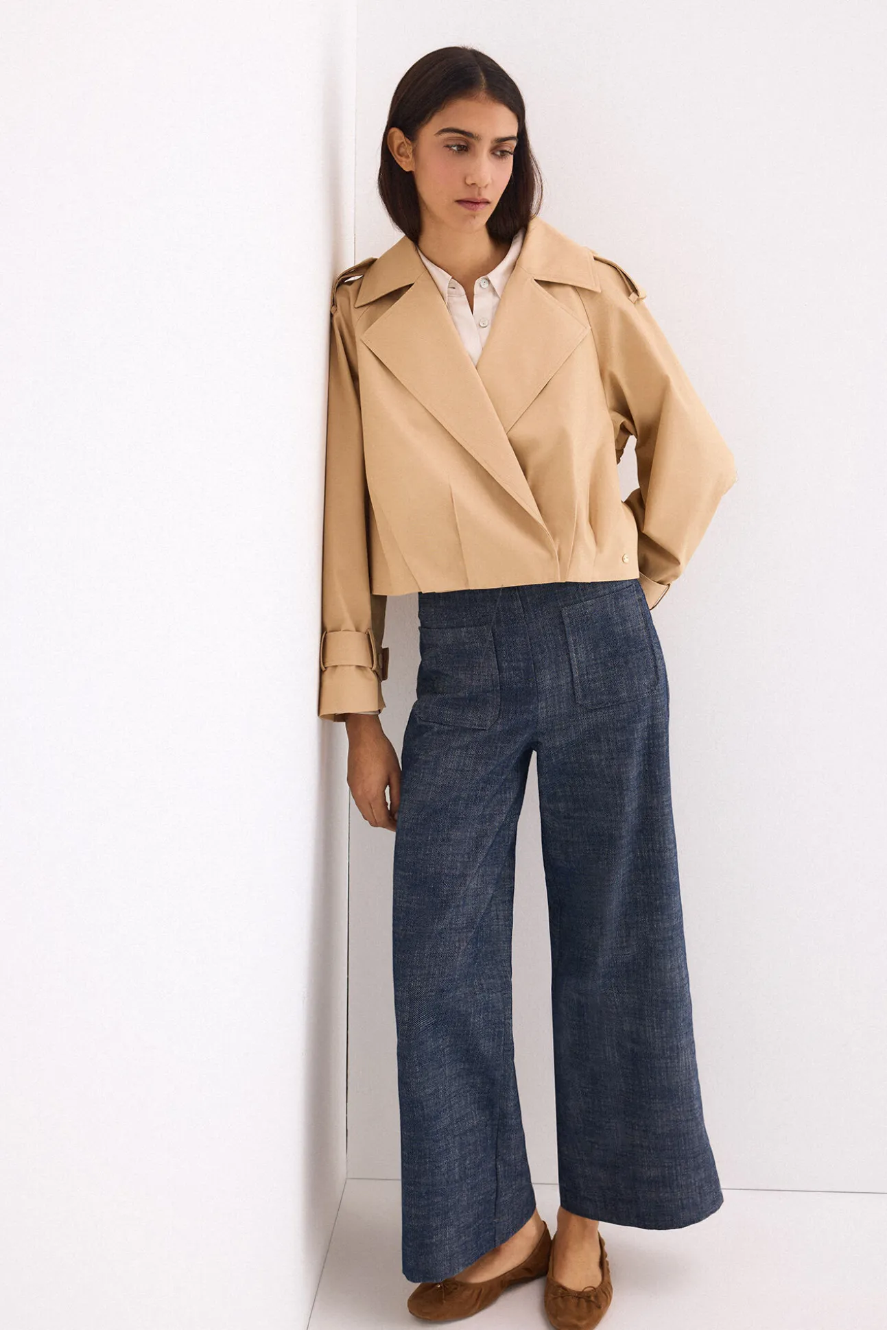 Chaqueta cruzada crop