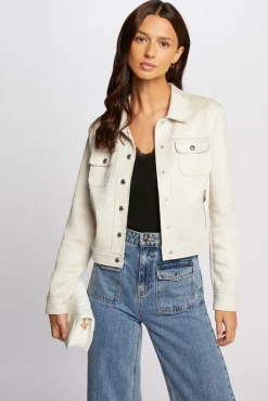 Chaqueta de antelina con botones