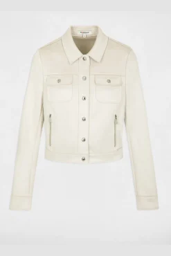 Chaqueta de antelina con botones