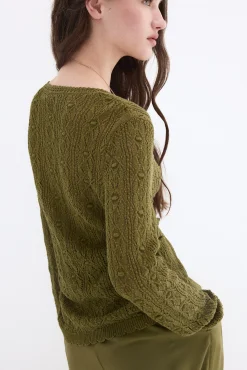 Chaqueta fantasía calada con terminaciones en crochet
