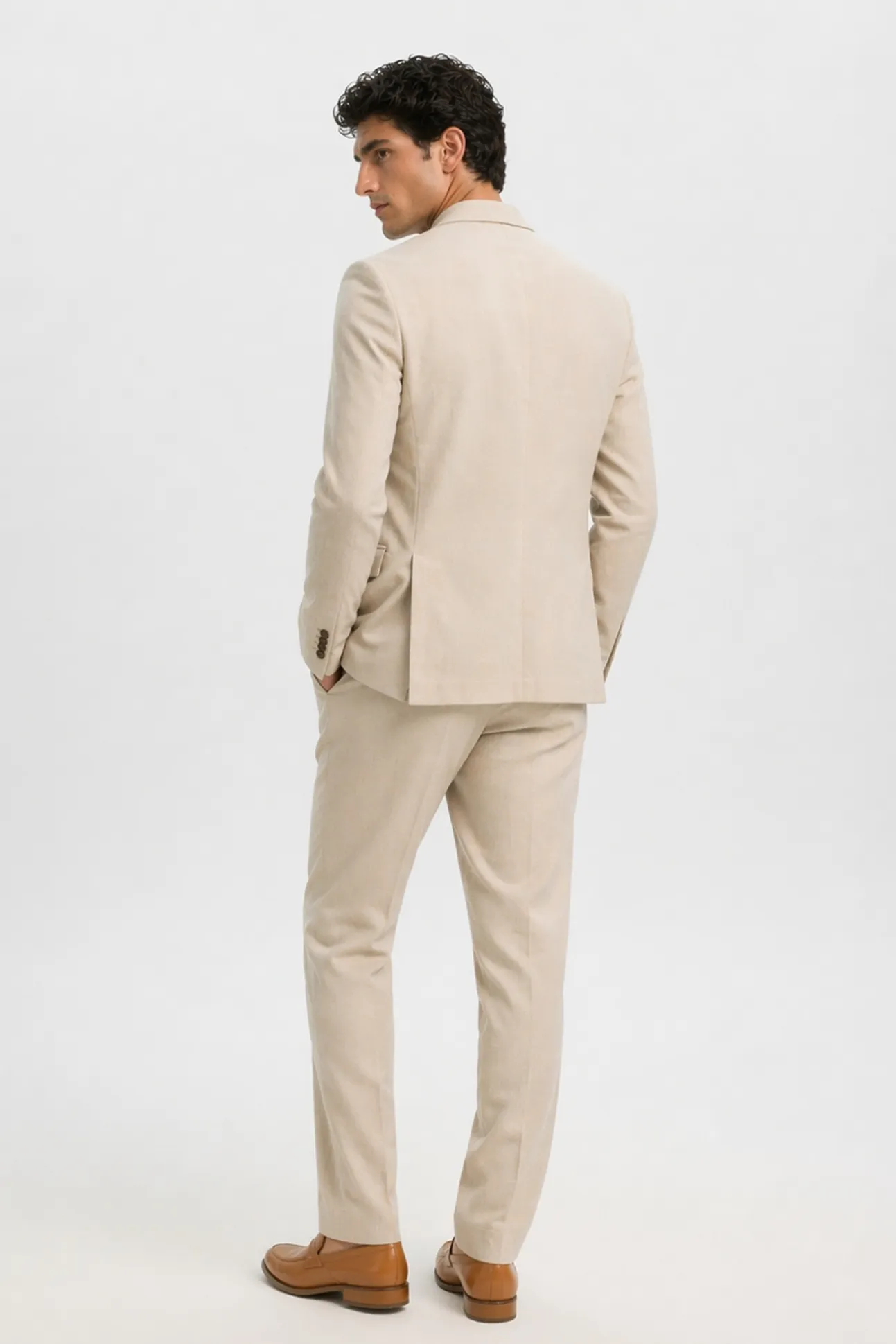 Chaqueta lino con solapa