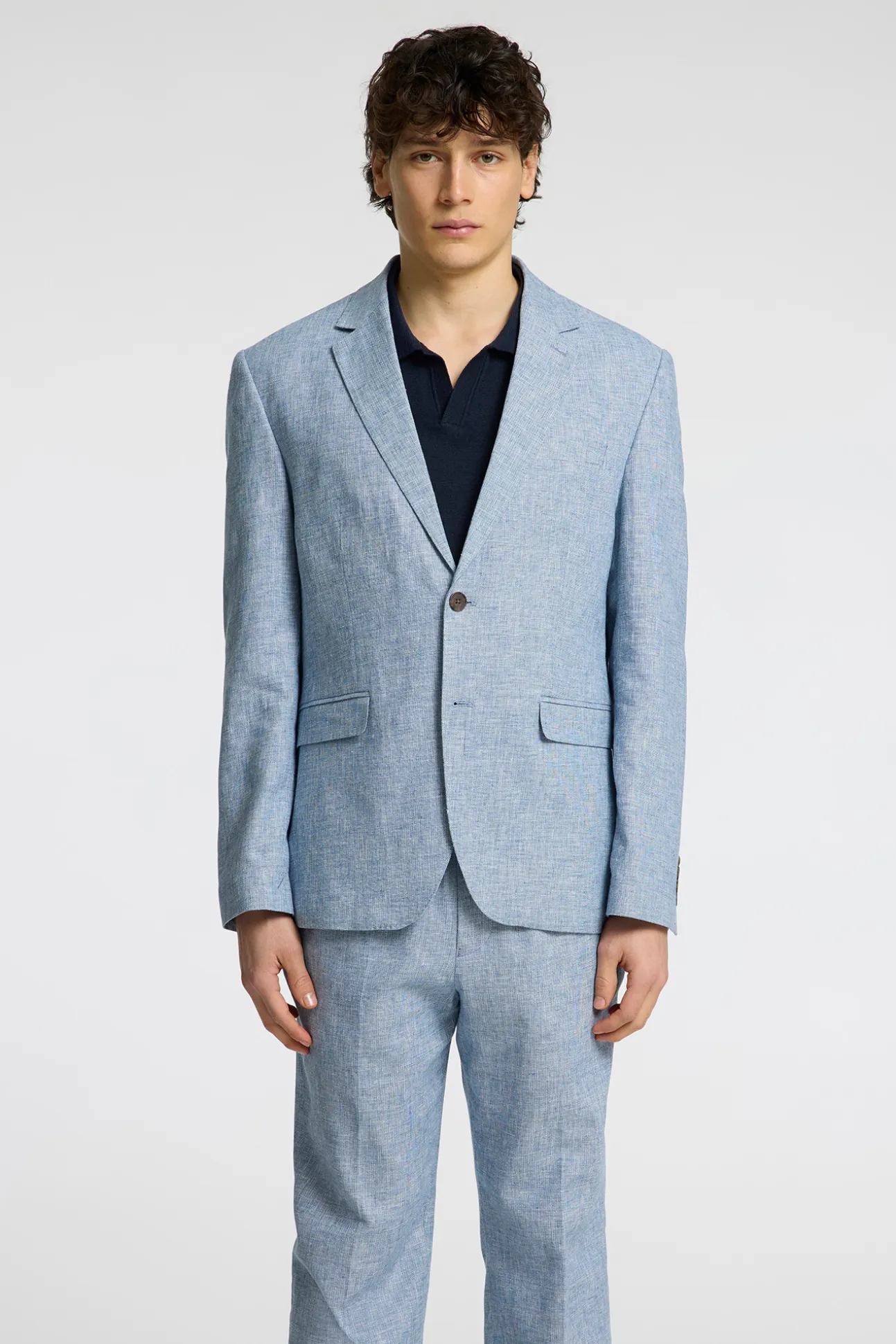Chaqueta lino con solapa