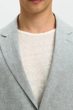 Chaqueta lino con solapa