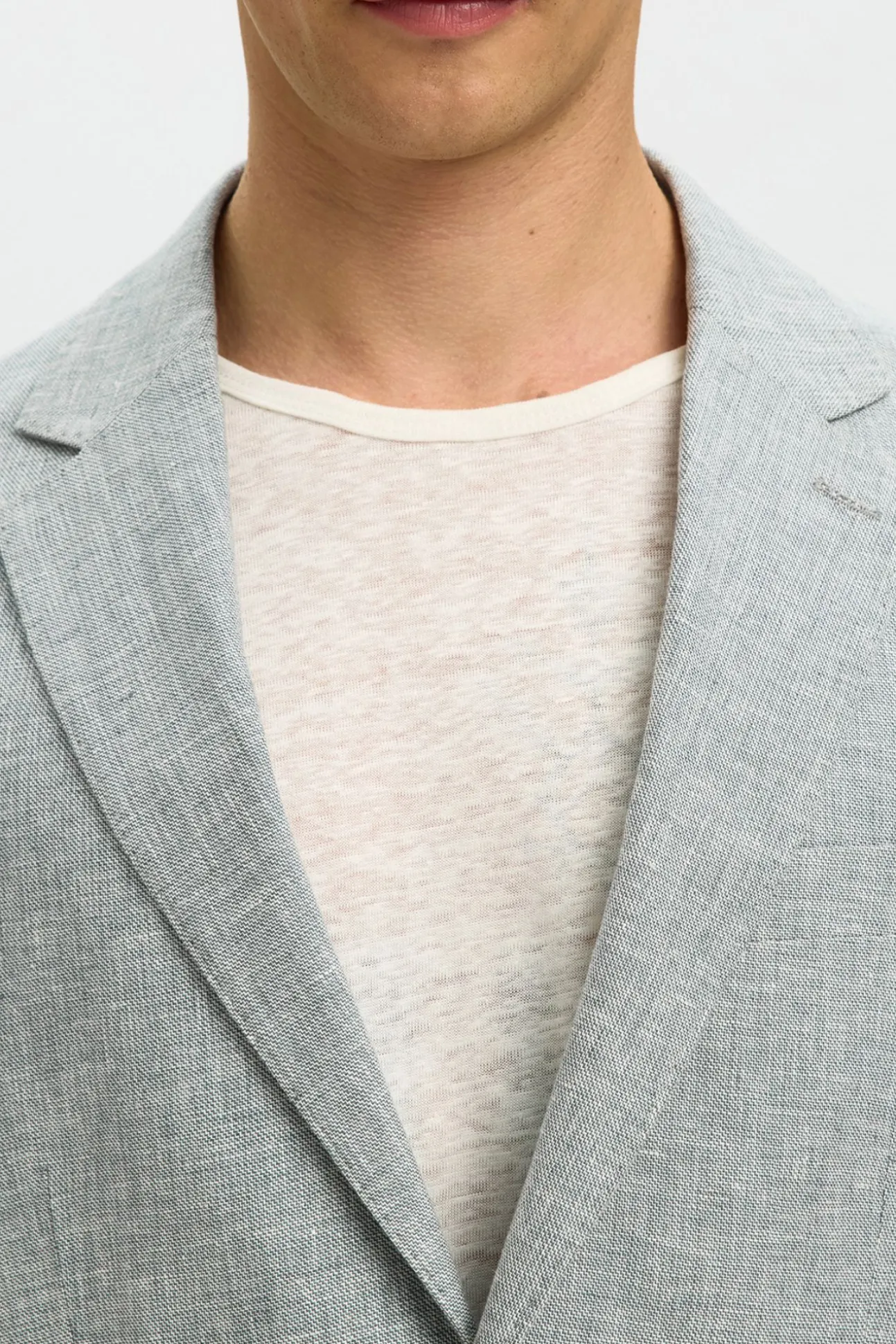 Chaqueta lino con solapa