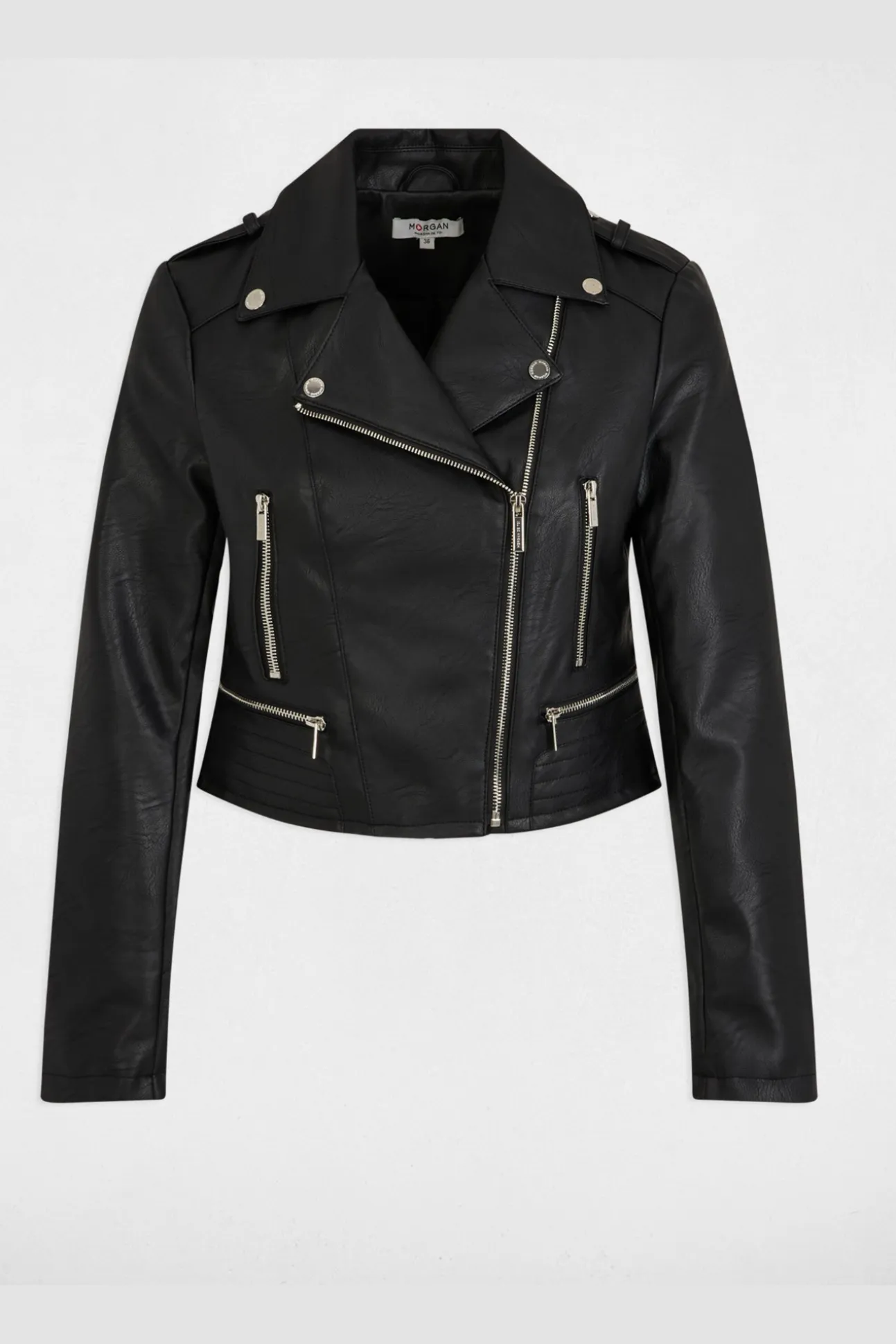 Chaqueta recta cuello con muescas