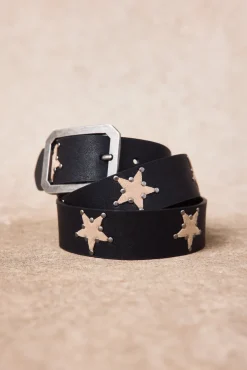 Cinturón piel estrellas