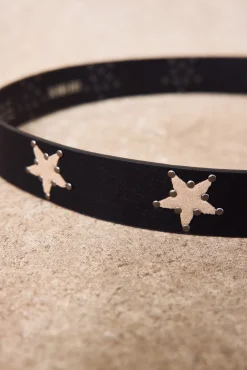 Cinturón piel estrellas