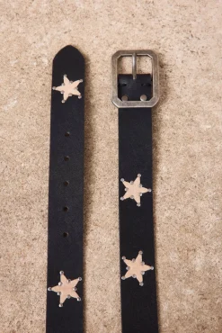 Cinturón piel estrellas