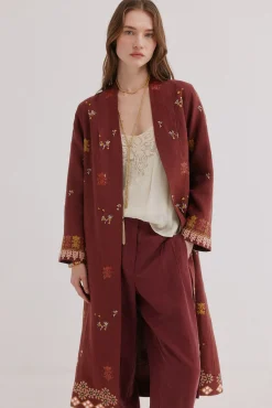 Entra. Kimono de lino largo