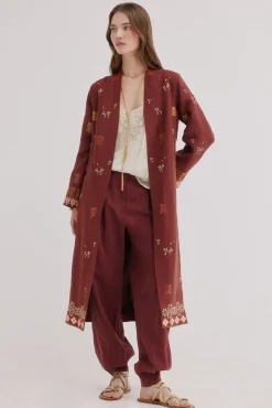 Entra. Kimono de lino largo