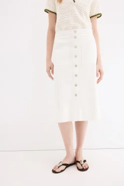 Falda denim evasé