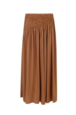 Falda midi con bordado
