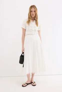 Falda midi detalle crochet