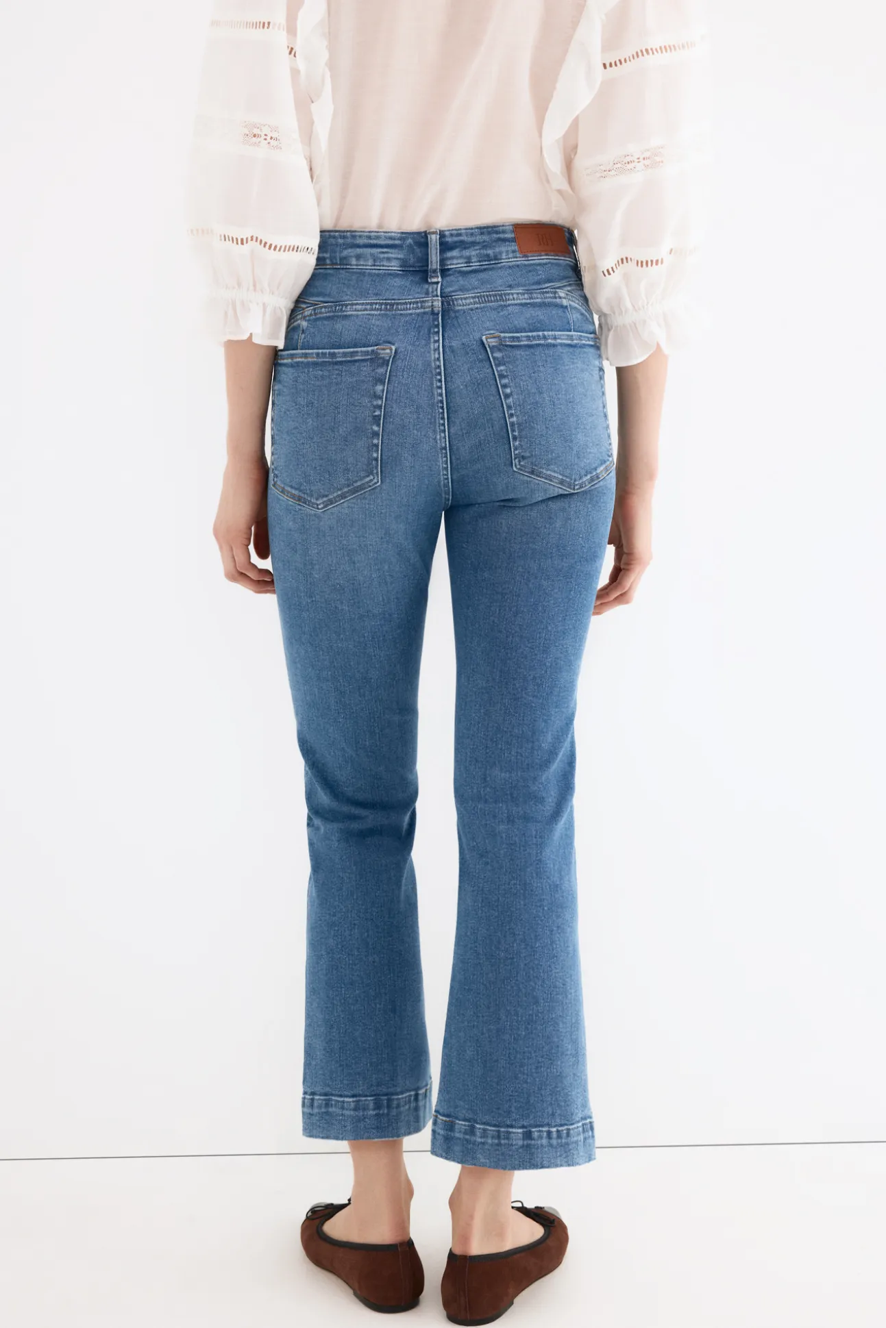 Jeans push up flare cropped