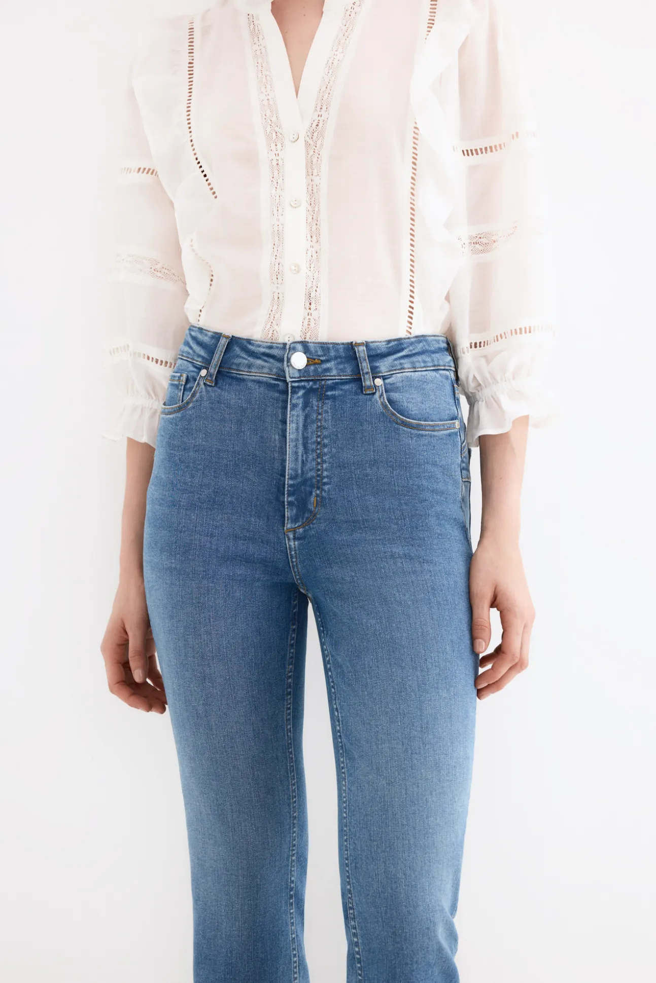 Jeans push up flare cropped