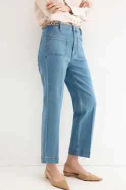 Jeans stove pipe cropped