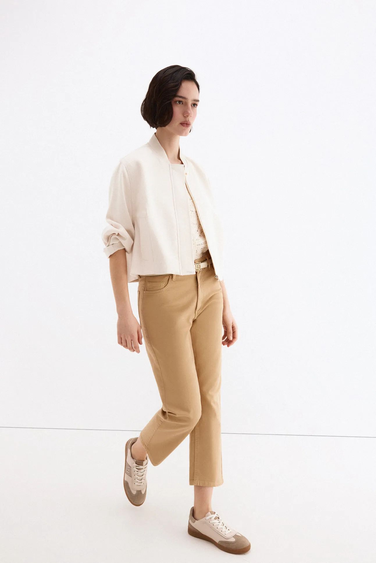 Jeans straight capri basic