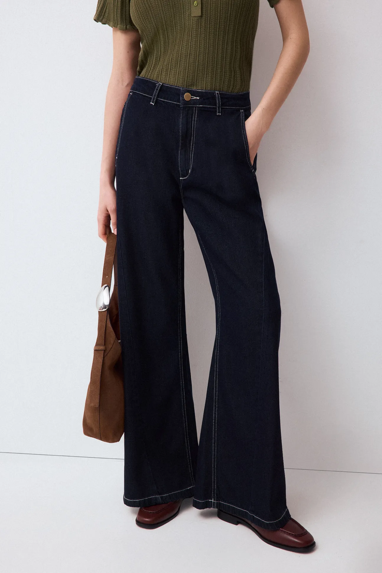 Jeans wide leg arch