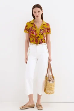 Jeans wide leg capri
