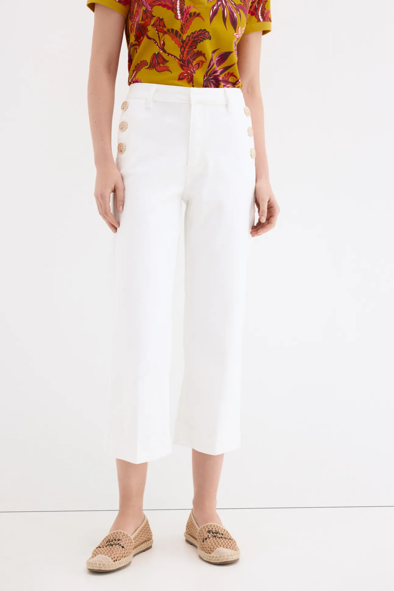 Jeans wide leg capri