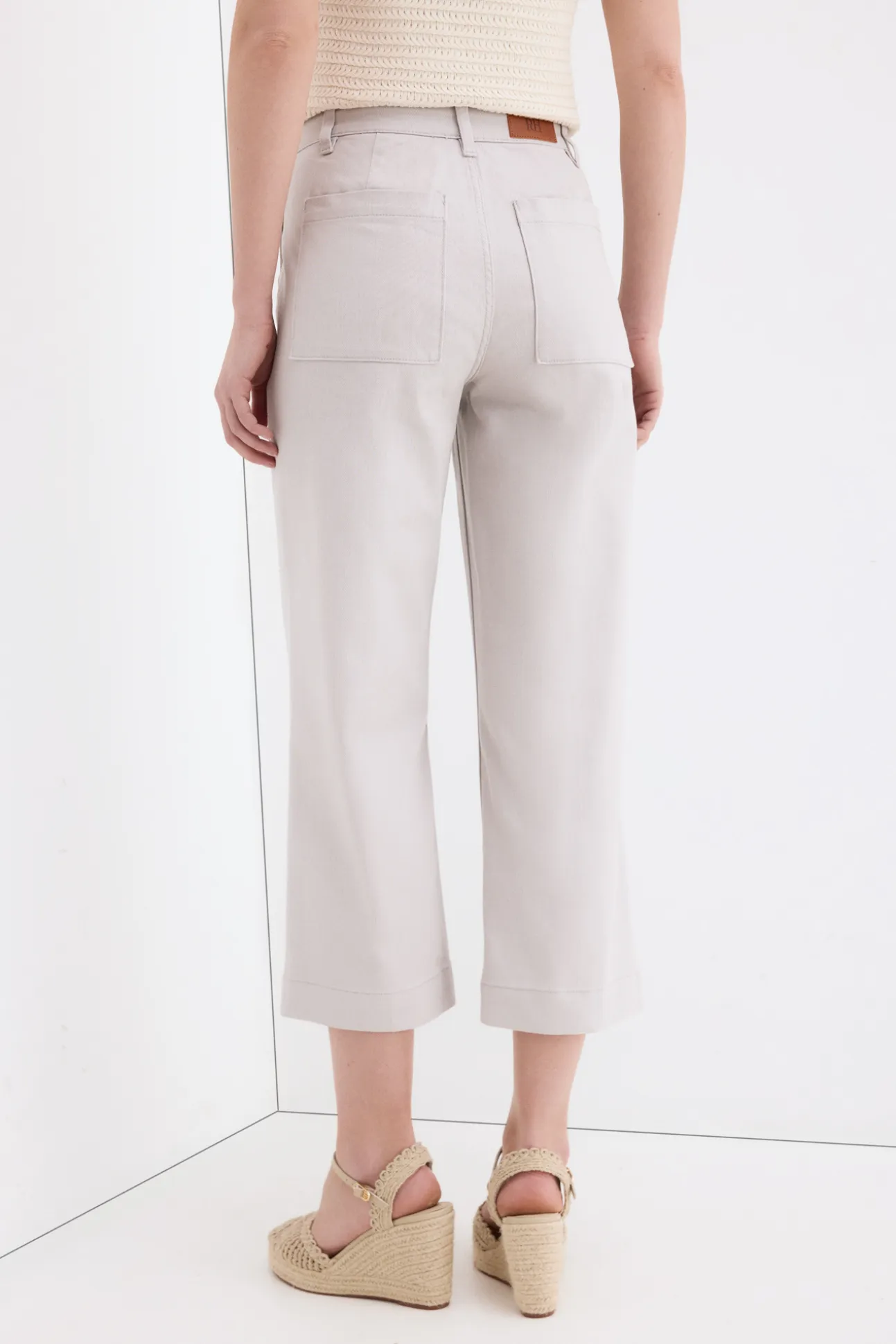 Jeans wide leg capri