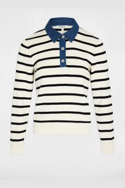 Jersey de rayas con cuello vuelto