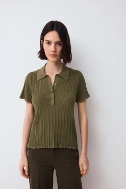 Jersey estructura cuello polo manga corta