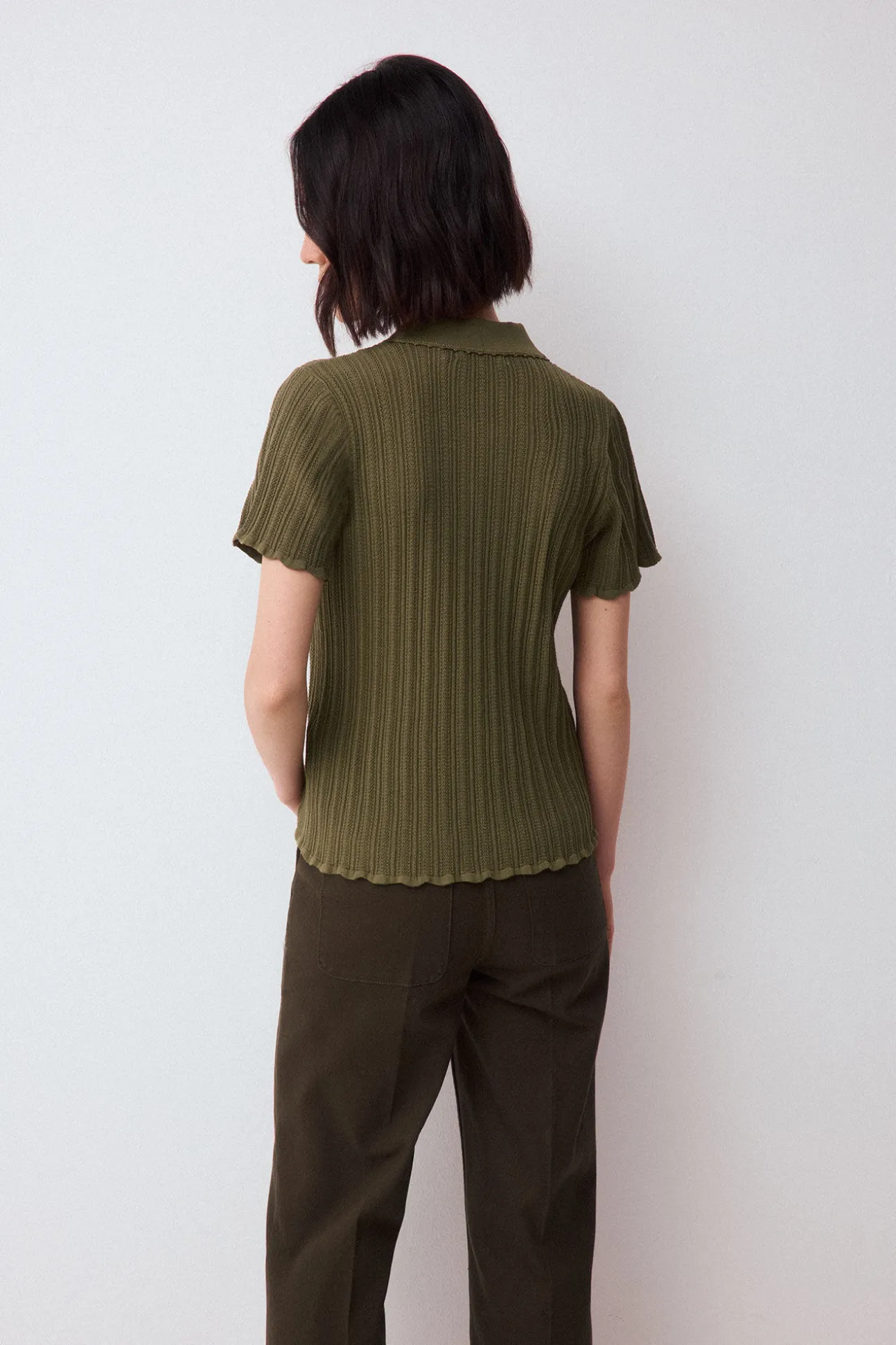 Jersey estructura cuello polo manga corta