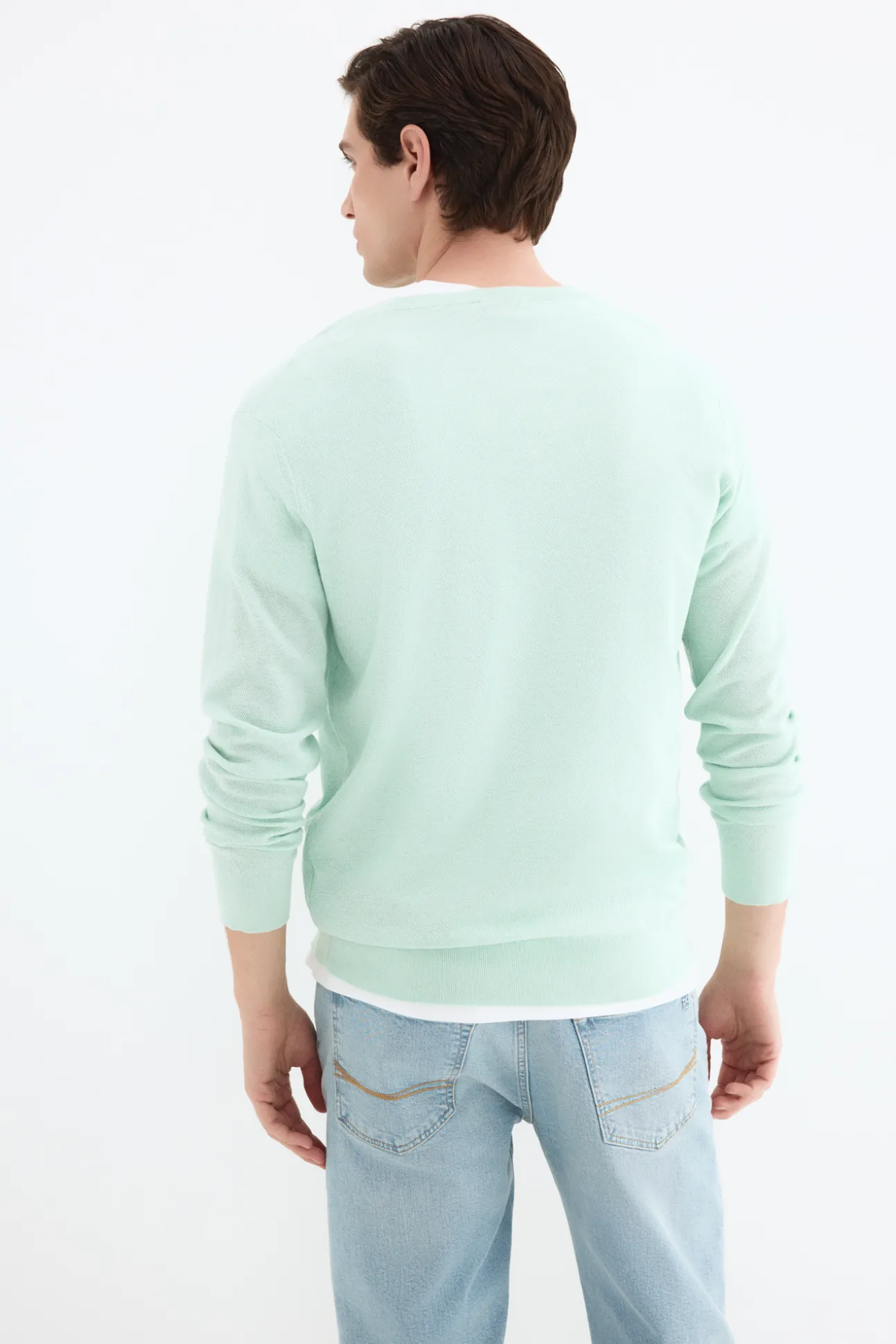 Jersey lino cuello pico fino