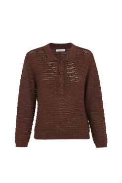 Jersey lurex calados cuello polo