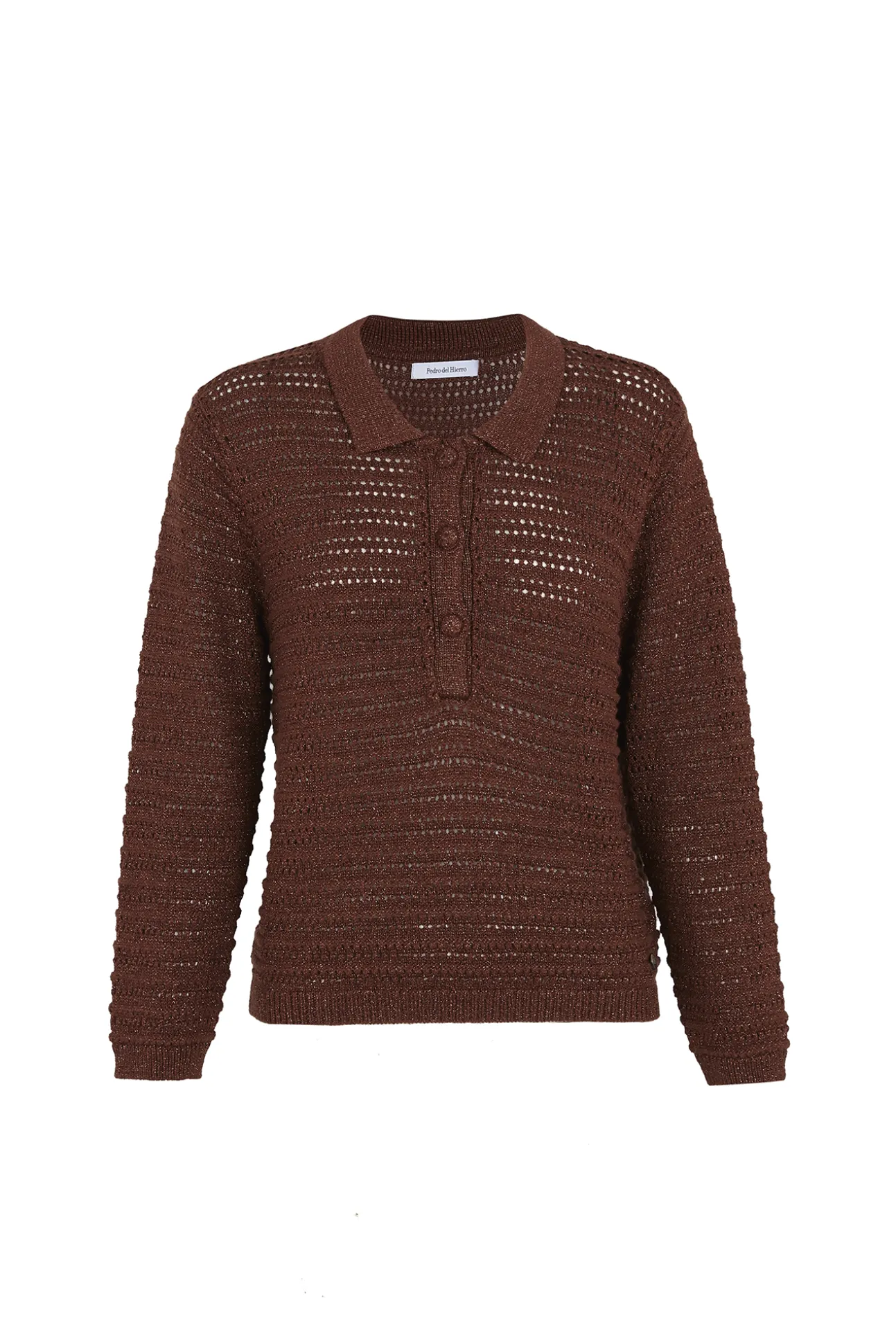 Jersey lurex calados cuello polo
