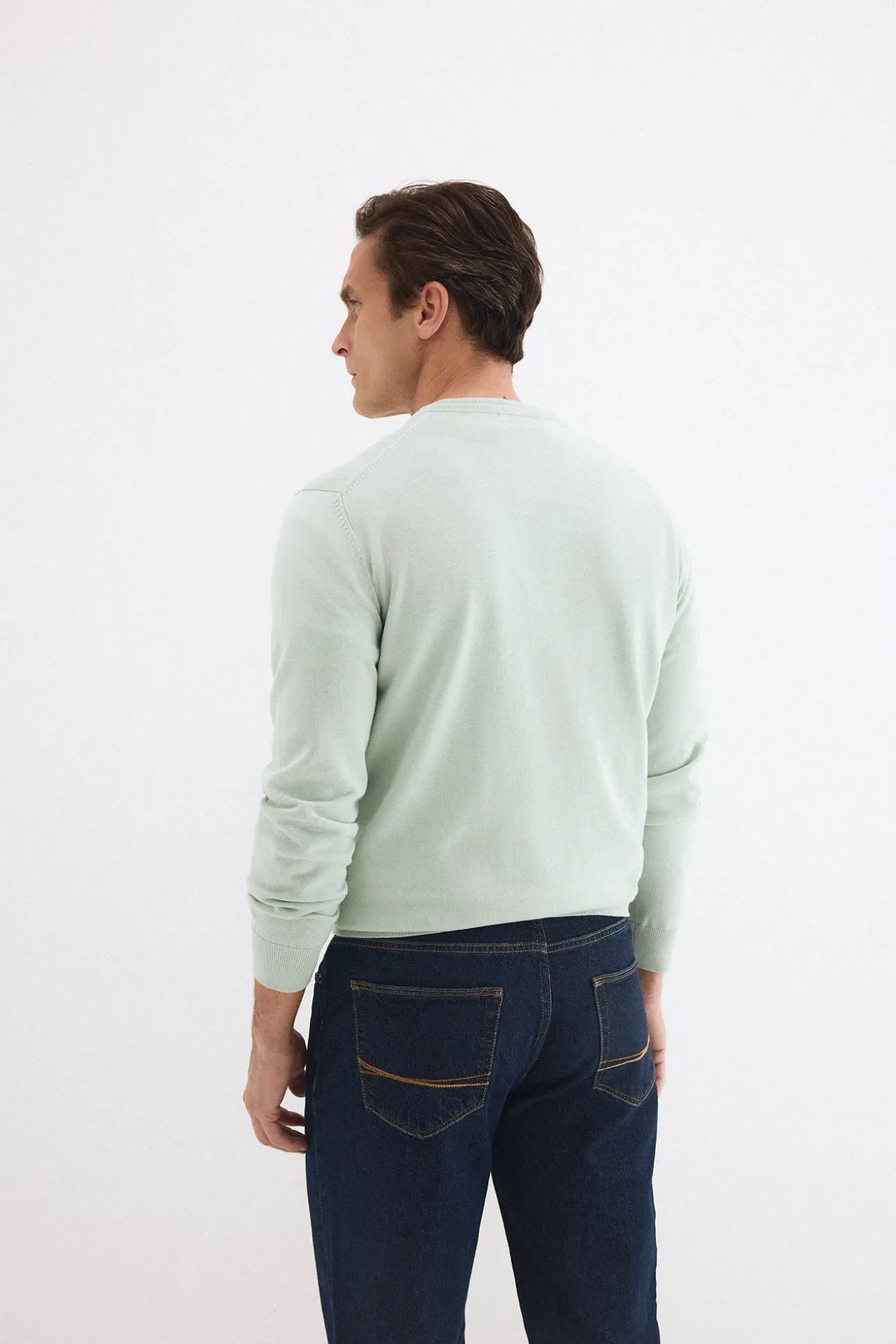Jersey punto algodón premium cuello pico